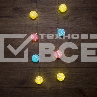 Гирлянда светодиодная «Карамельки» 1.5 м, прозрачный ПВХ, 10 LED, теплый белый, питание 2 х АА (батарейки не в комплекте)