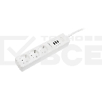 Удлинитель с USB зарядкой Harper UCH-315 белый, фото 1