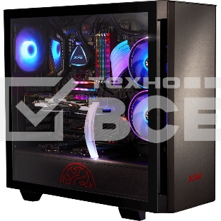 Компьютерный корпус XPG INVADER-BLACKCOLOR BOXWORLDWIDE (ATX, подсветка ARGB, 2  вентилятора 120мм, стеклянная боковая панель, черный)