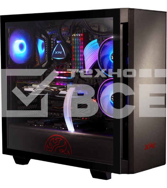 Компьютерный корпус XPG INVADER-BLACKCOLOR BOXWORLDWIDE (ATX, подсветка ARGB, 2  вентилятора 120мм, стеклянная боковая панель, черный)