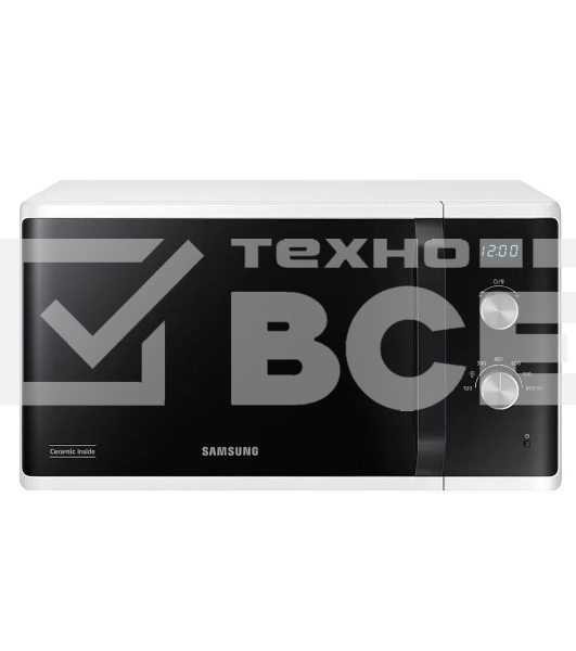 Микроволновая печь Samsung MS23K3614AW белый, 23 л, 800 Вт, переключатели - поворотный механизм