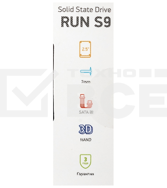 Накопитель SSD Digma Run S9, 1Tb, SATA III, 2.5