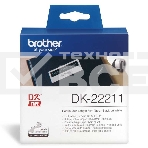 Пленочная клеящаяся лента Brother DK22211 29 мм x 15.24 м, черный шрифт, белый фон, фото5
