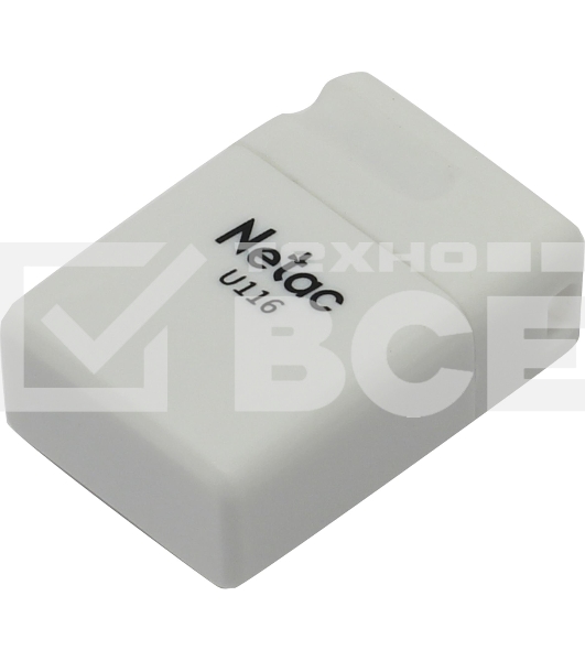 Флеш диск Netac U116 16Gb <NT03U116N-016G-30WH>, USB3.0, миниатюрная пластиковая белая