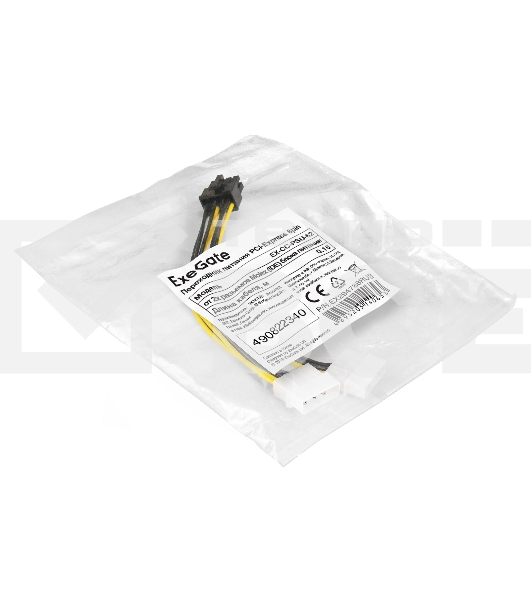 Переходник питания PCI-Express 8pin ExeGate EX-CC-PSU-62 (от 2х разъемов Molex (IDE) блока питания, 0,15м)