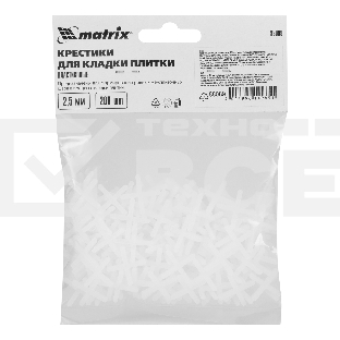 Крестики, 2,5 мм, для кладки плитки, 200 шт. Matrix