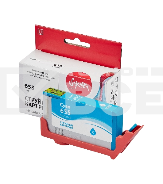 Картридж струйный Sakura CZ110AE (№655 Cyan) для HP, голубой, 11 мл., 600 к.