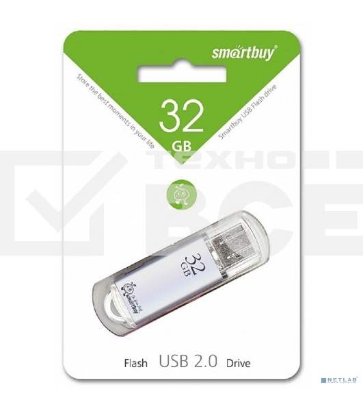 Флеш диск USB 2.0 32GB Smartbuy V-Cut Silver
