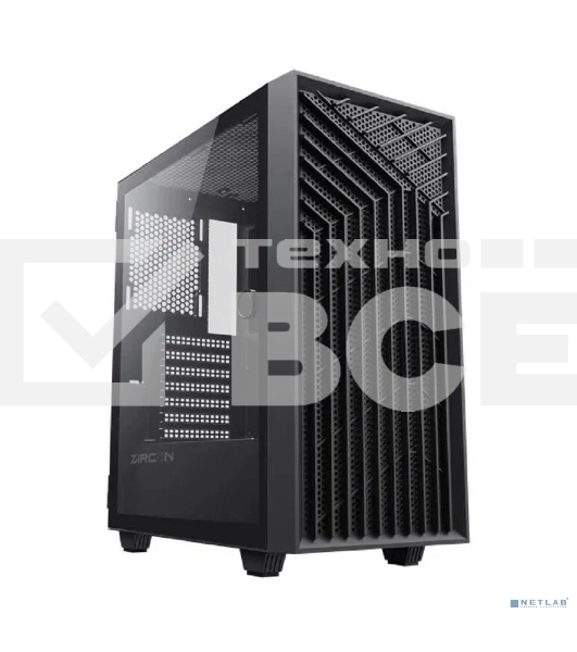 Компьютерный корпус Zircon Tropez BK без БП (Midi Tower,ATX,Черн,1хUSB 3.0,1хUSB 2.0)