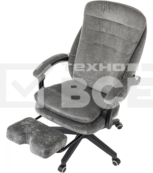 Кресло руководителя Бюрократ T-9950MSG-F Fabric серый Light-19, крестов. пластик, подст. для ног