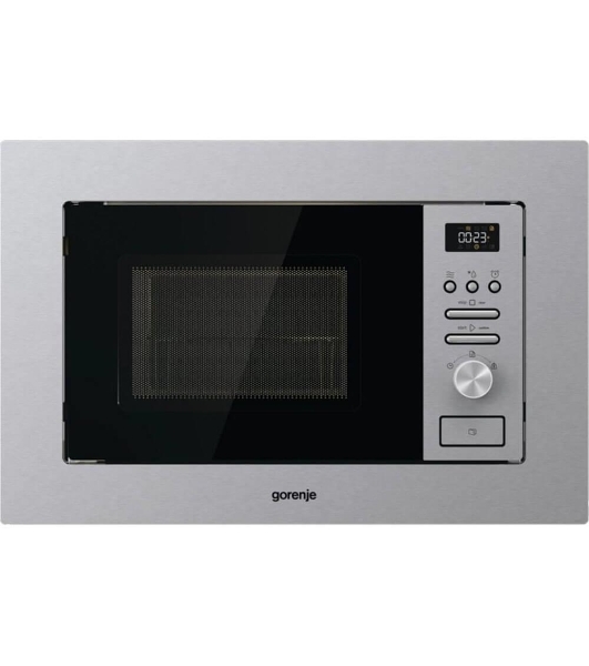 Микроволновая печь встраиваемая Gorenje BMI201AG1X нержавеющая сталь, 20 л, 800 Вт, переключатели - поворотный механизм/кнопки