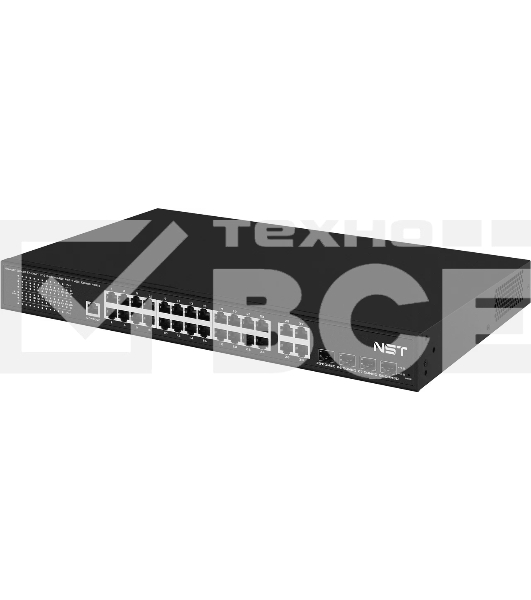 Коммутатор PoE управляемый L2 Gigabit Ethernet на 24 RJ45 PoE + 4 x GE Combo Uplink порта. Порты: 24 x GE (10/100/1000 Base-T) с поддержкой PoE (IEEE 802.3af/at), 4 x GE Combo Uplink (RJ45 + SFP). Соответствует стандартам PoE IEEE 802.3af/at. Автоматическое определение и режим антизависания PoE устройств. Мощность PoE на порт - до 30W. Суммарная мощность PoE до 400W. Поддержка режима CCTV: Увеличение расстояния передачи данных и питания до 250м. Встроенная грозозащита 3kV на порт. Питание: AC10