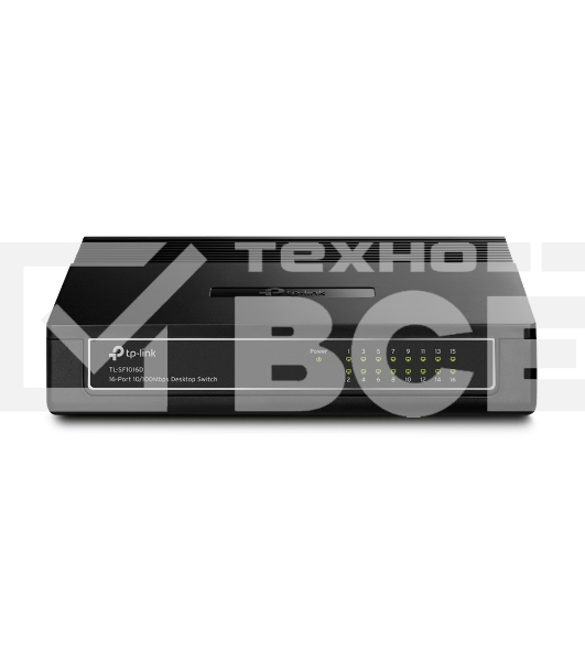 Коммутатор TP-Link SMB TL-SF1016D Коммутатор 16-port 10/100M Desktop Switch, 16 10/100M RJ45 ports, Plastic case