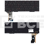 Клавиатура для ноутбука Asus GL753 FX553VD черная с красной подсветкой (узкий шлейф подсветки), фото3