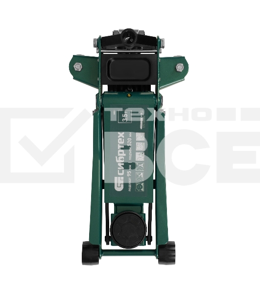 Домкрат гидравлический подкатной Сибртех, 3,5 т, 95-520 мм, быстрый подъем, низкий подхват, проф