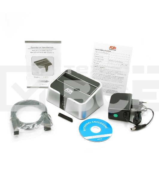 Док-станция для HDD AgeStar 3CBT2 SATA II пластик серебристый 1