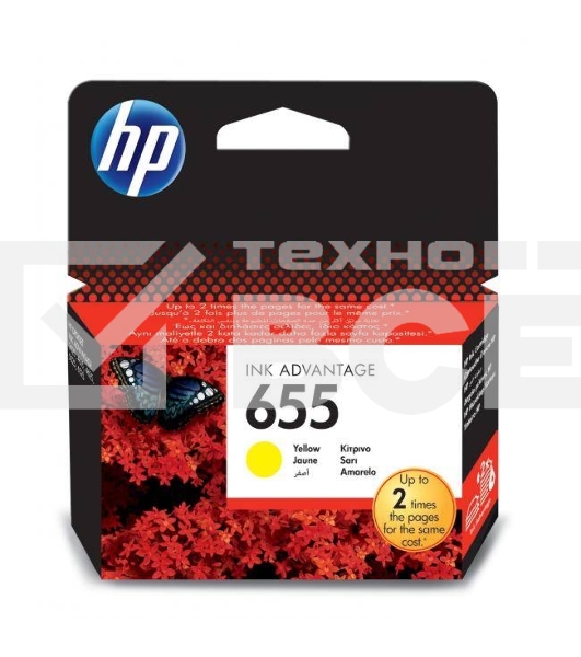 Картридж струйный HP 655 CZ112AE желтый для HP DJ IA 3525/4615/4625/5525/6525 (600стр.)