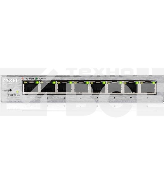 Коммутатор ZyXEL GS1200-8 Smart 8-port GbE Web Managed Switch, 60W, VLAN, IGMP, QoS, Link Aggregation