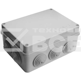 Коробка распр. ОП 150х110х70 10 выходов 10 гермовводов. IP54 крышка на винтах сер. Epplast 210314