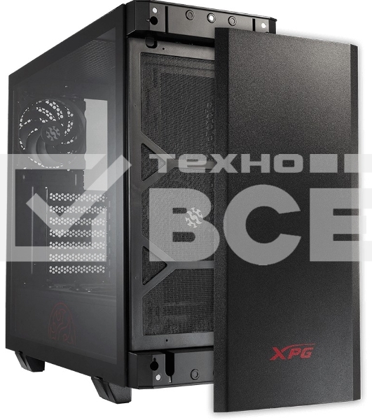 Компьютерный корпус XPG INVADER-BLACKCOLOR BOXWORLDWIDE (ATX, подсветка ARGB, 2  вентилятора 120мм, стеклянная боковая панель, черный)