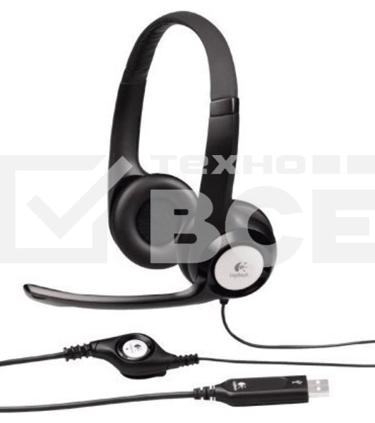 Гарнитура Logitech Headset Logitech H390 USB черный