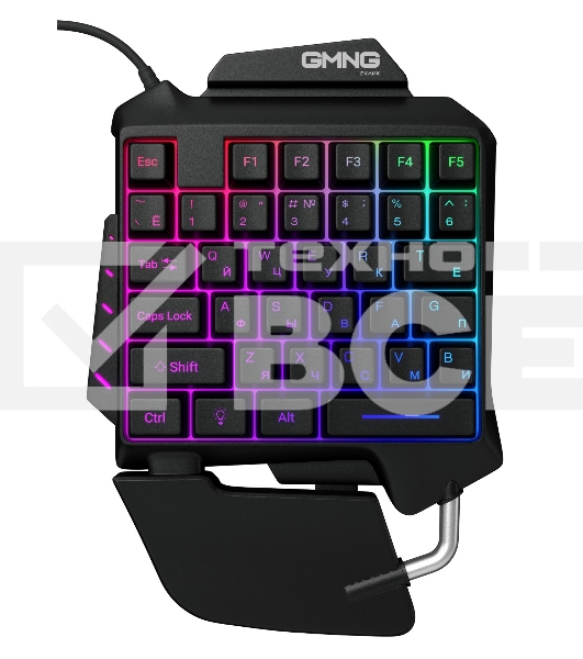 Игровой блок Oklick/Оклик GMNG 703GK черный USB for gamer LED (подставка для запястий)