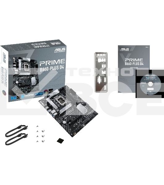 Материнская плата ASUS PRIME B660-PLUS D4, Socket LGA 1700, Intel B660, 4xDDR4, 4xSATA, 3xM.2, 1xPCIe 4.0 x16, 1xPCIe 3.0 x4, 1xHDMI, 1xDP, 1xVGA, 1x 1Gb LAN, 1xUSB-C 3.2 Gen 2x2, 2xUSB-A 3.2 Gen 2, 1xUSB-A 3.2 Gen 1, 2xUSB-A 2.0, 7.1, ATX