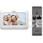 Комплект аналогового видеодомофона HiWatch DS-D100K Антивандальная вызывная панель с камерой разрешением 720 х 576 и ИК-подсветкой до 2м + 7