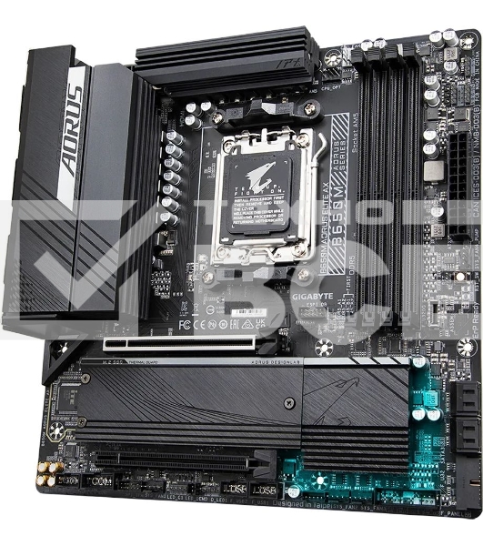 Материнская плата Gigabyte B650M AORUS ELITE AX, AM5, AMD B650, 4xDDR5, 4xSATA, 2xM.2, 1xPCI-E 5.0 x4, 1xPCI-E 4.0 x16, 1xHDMI, 1xDP, 1x 2.5Gb LAN, 4xUSB-A 2.0, 5xUSB-A 3.2 Gen 1, 2xUSB-A 3.2 Gen 2, 1xUSB-C 3.2 Gen 2, 2x3.5 мм, 7.1, Micro-ATX