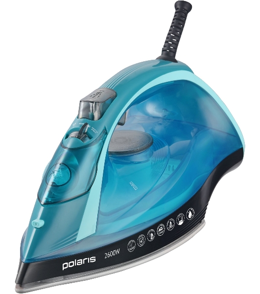 Утюг Polaris PIR2668AK бирюзовый/черный, 2600 Вт, 50 г/мин, 190 г/мин, 350 мл