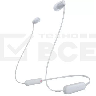 Гарнитура вкладыши Sony WI-C100 белый беспроводные bluetooth шейный обод