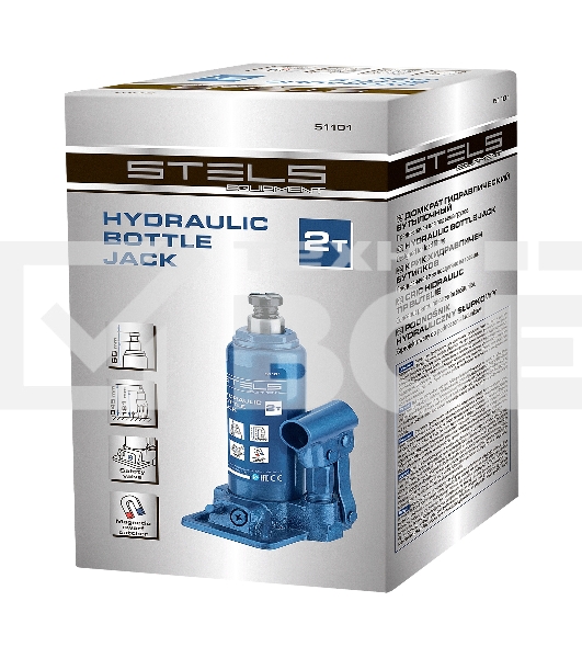 Домкрат механический бутылочный STELS, 2 т, h подъема 160–325 мм 50101