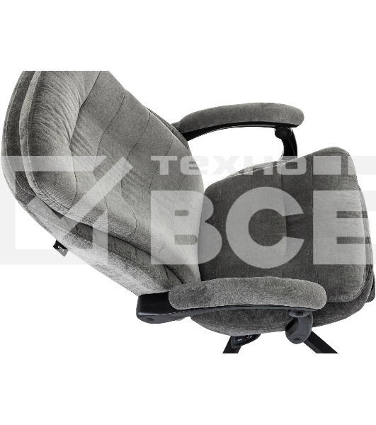 Кресло руководителя Бюрократ T-9950MSG-F Fabric серый Light-19, крестов. пластик, подст. для ног