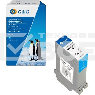 Картридж струйный G&G GG-PFI107C голубой (130мл) для Canon imageProGRAF iPF670/680/685/770/780/785
