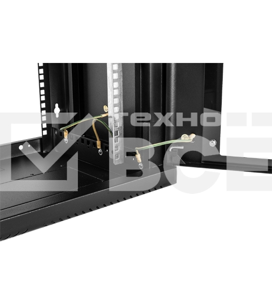 Шкаф коммутационный ЦМО (ШРН-6.350-9005) настенный 6U 600x350мм пер.дв.стекл 200кг черный 300мм 180град.