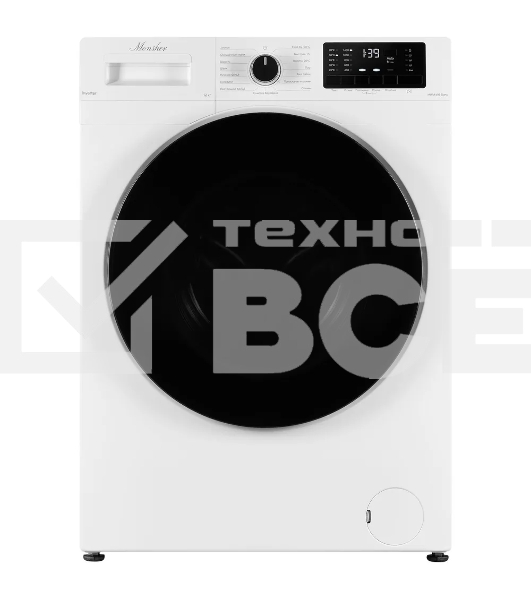 Стиральная машина MONSHER MWM 595 Blanc, High-Tech, загрузка 12 кг, 15 программ, 1400 об/мин. кнопочное/механическое управление, инверторный двигатель, отложенный старт, самодиагностика, блокировка от детей, энергоэффективность А+++, цвет белый