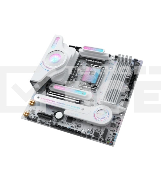 Материнская плата Maxsun MS-iCraft B860M CROSS, LGA1851, Intel B860, 4xDDR5, 4xSATA, 3xM.2, 1xPCIe 5.0 x16, 1xPCIe 4.0 x4, 1xDP, 1xHDMI, 1x5Gb LAN, Wi-Fi 7, Bluetooth 5.4, 1xUSB-C 40Gbps, 8xUSB-A 10Gbps, 1xUSB-C 20Gbps, 5x3.5 мм, 7.1, mATX