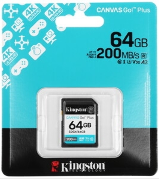Флеш карта SDXC 64Gb Kingston SDG4/64Gb Canvas Go! Plus w/o adapter