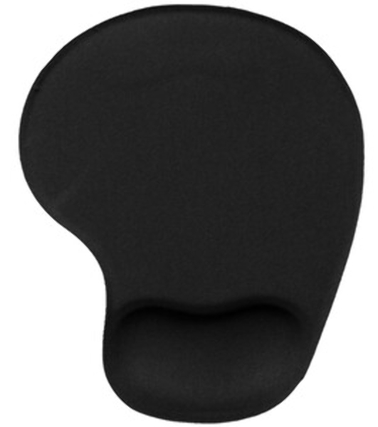 Коврик для мыши с подушкой под запястье Gembird MP-WR-BLACK, черный, 225х195х5мм, ткань/резина, блистер