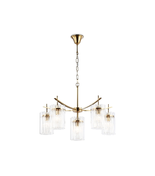 Люстра Ambrella light LH56031/5+1 BS/CL латунь/прозрачный E14*6 max 40W D680*1200