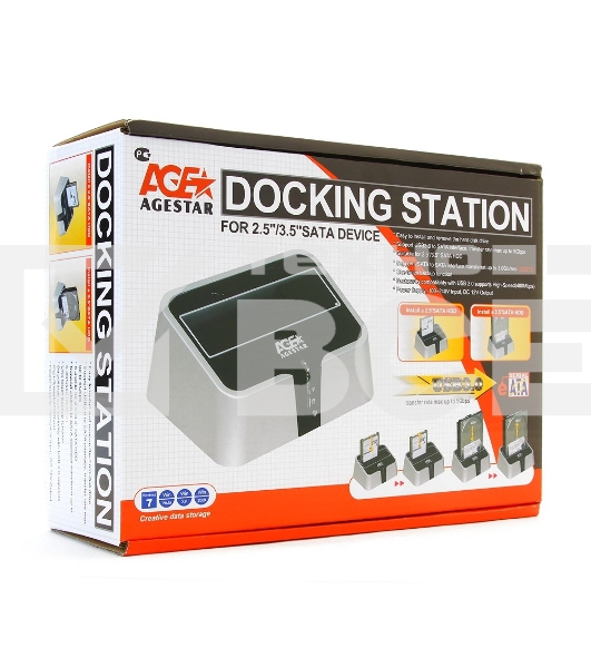 Док-станция для HDD AgeStar 3CBT2 SATA II пластик серебристый 1