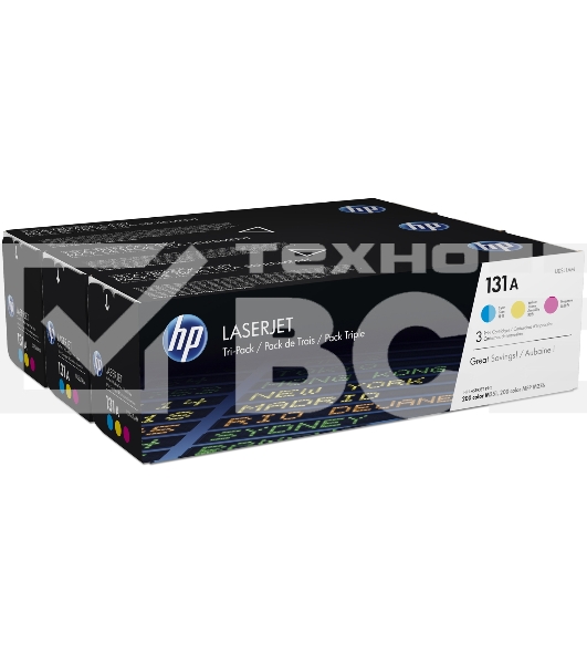 Картридж лазерный комплект HP 131A U0SL1AM голубой/пурпурный/желтый для HP LJ Pro 200/Color M251/M251n/M25 (3 х 1800стр.)