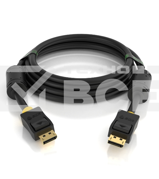 Кабель GCR PROF 2.0m DisplayPort v1.4, 8 K 60Hz, 4 K 165Hz, 20M/20M, черный, ферритовые кольца, 28/28 AWG, GCR-51916 GCR Кабель PROF 2.0m DisplayPort v1.4, 8 K 60Hz, 4 K 165Hz, 20M/20M, черный, ферритовые кольца, 28/28 AWG, GCR-51916