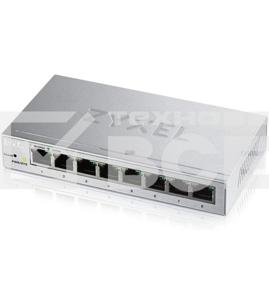 Коммутатор ZyXEL GS1200-8 Smart 8-port GbE Web Managed Switch, 60W, VLAN, IGMP, QoS, Link Aggregation