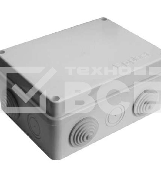 Коробка распр. ОП 150х110х70 10 выходов 6 гермовводов IP54 крышка на винтах сер. Epplast 210302