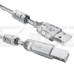 Кабель GCR PROF 0.75m USB 2.0, AM/BM, прозрачный, ферритовые кольца, 28/24 AWG, экран, армированный, морозостойкий, GCR-52421 GCR Кабель PROF 0.75m USB 2.0, AM/BM, прозрачный, ферритовые кольца, 28/24 AWG, экран, армированный, морозостойкий, GCR-52421, фото 1