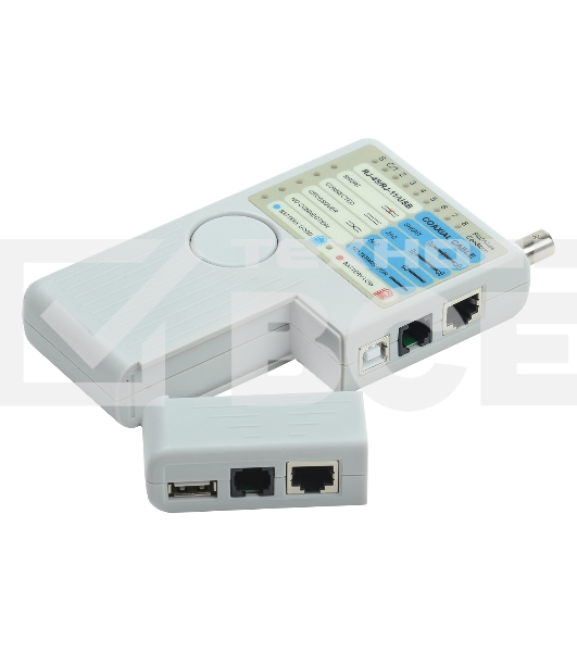Тестер для витой пары ITK 4в1 RJ45/RJ11/BNC/USB с элем. пит.