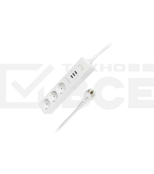 Удлинитель с USB зарядкой Harper UCH-315 белый