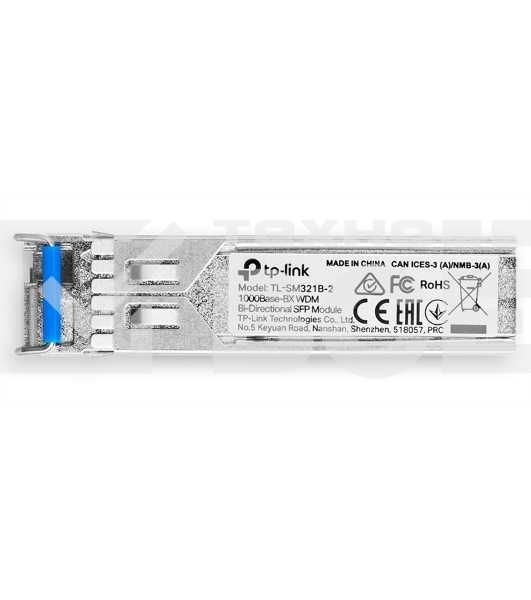 Модуль TP-Link SFP 1000Base-BX WDM Bi-Directional SFP module, TX: 1310 nm and RX: 1550 nm, 1 LC Simplex port , up to 2 km transmission distance in 9/125 μm SMF (Single-Mode Fiber), Supports Digital Diagnostic Monitoring (DDM).