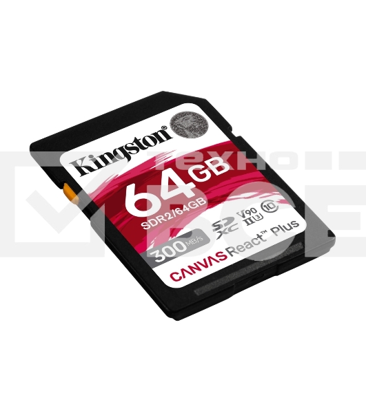 Флеш карта SDHC 64Gb Kingston SDHC, UHS-I Class U3 V90, чтение: 300Мб/с, запись: 260Мб/с SDR2/64Gb